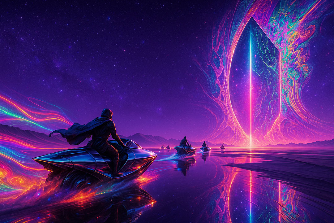 Prism Gate Smugglers | Psy-Tech AI-Generated Neural Odyssey | 4K Cinematic Visuals